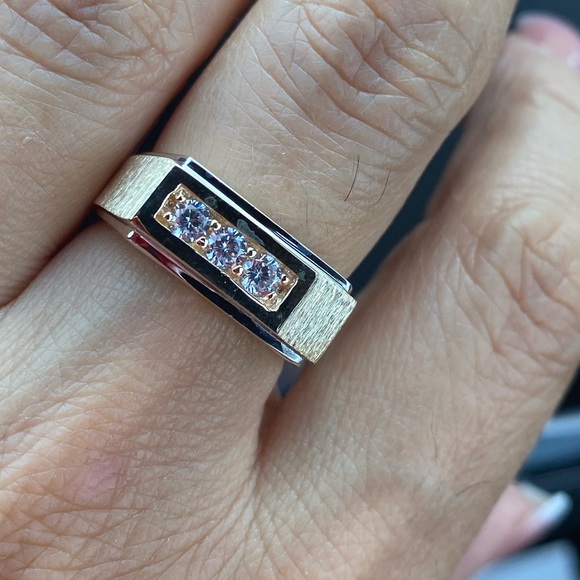 8mm Mens Engagement Ring Solid 14k Yellow Gold - Picture 9 of 15